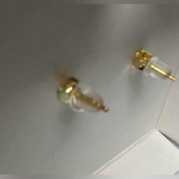 Rachel Zoe Sterling Silver Gold Plated w/Red Crystal “Cherry” Post Earrings - Picture 12 of 13